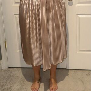 Lane Bryant Shiny Bronze Midi Skirt